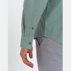 Męska KOSZULA LNIANA, regulowany RĘKAW, KOŁNIERZ zielona MORAJ